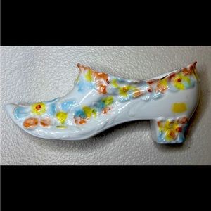 Vintage Victorian Porcelain Shoe W/Stacked Heel ID-6